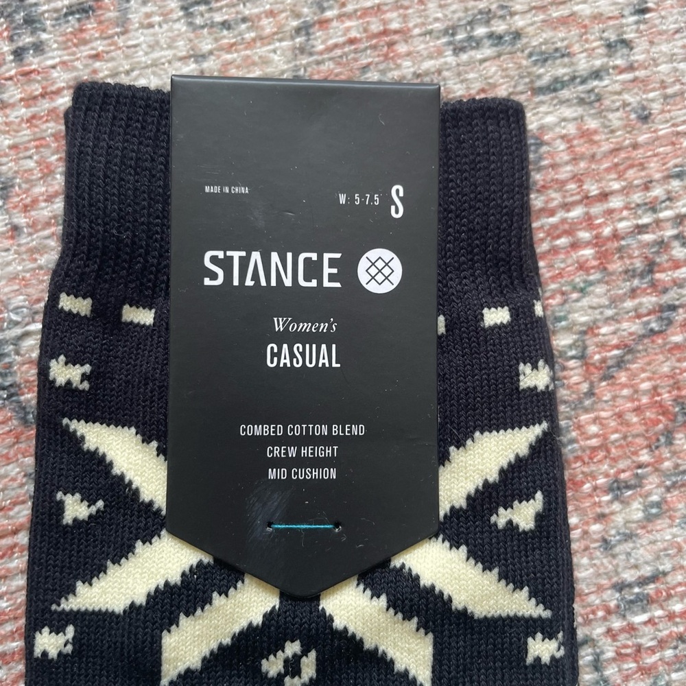 Stance Unisex Black & Cream Fair Isle Casual Socks - Picture 3 of 5